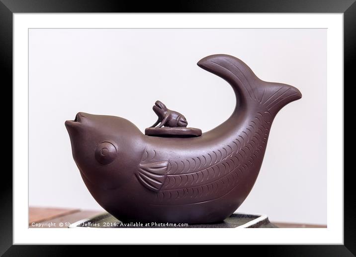 Teapot Clay Yixing Framed Mounted Print by Shawn Jeffries