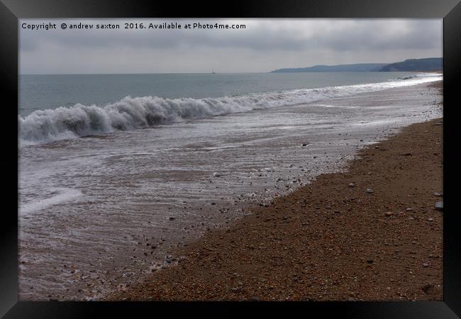 SLAPTON OVER Framed Print by andrew saxton