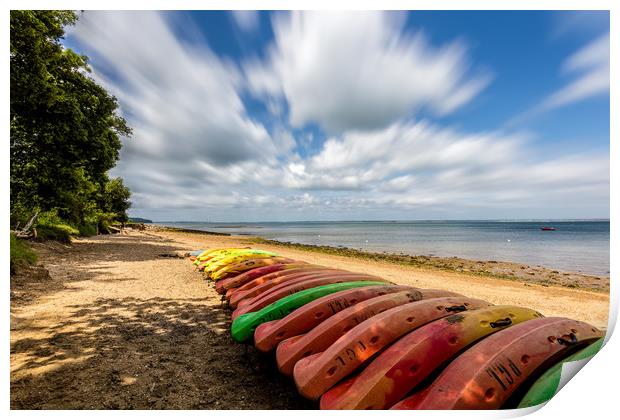 Woodside Bay Beach Isle Of Wight Print by Wight Landscapes