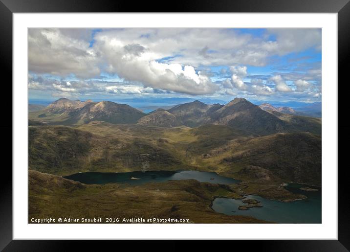 Red Cuillin and Blaven, Skye Framed Mounted Print by Adrian Snowball