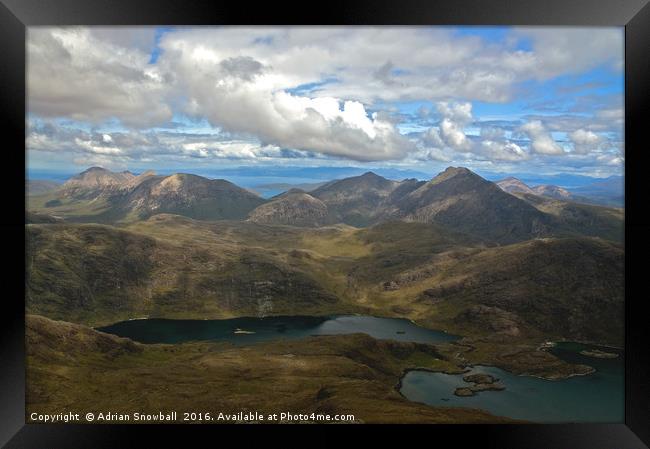 Red Cuillin and Blaven, Skye Framed Print by Adrian Snowball