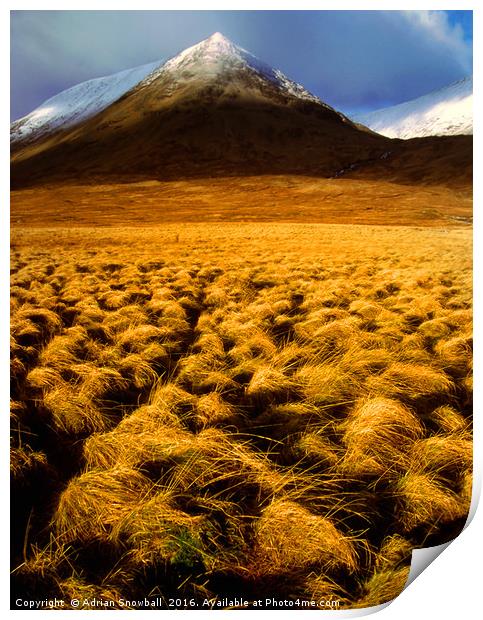 Corrie Ba, Rannoch Moor Print by Adrian Snowball