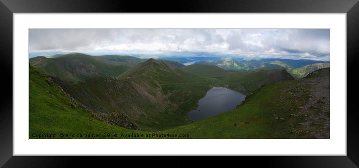 Striding edge Panorama Framed Mounted Print by eric carpenter