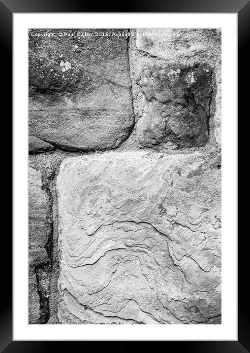 Textured stone wall Framed Mounted Print by Paul Cullen