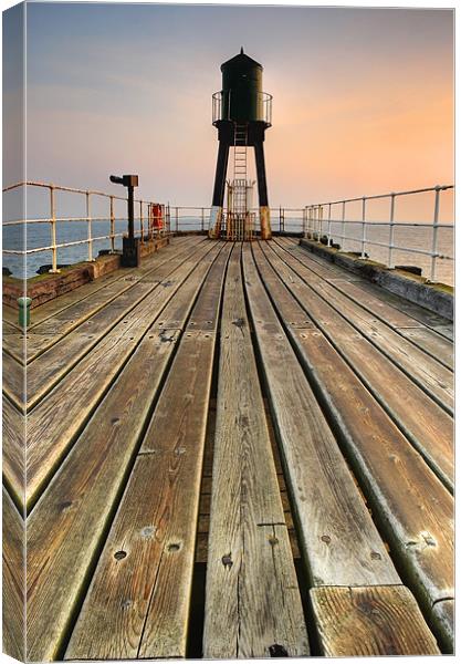 Whitby, West Pier Canvas Print by Martin Williams