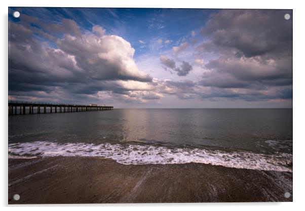 Felixstowe Pier on a Cloudy Summer Evening Acrylic by Nick Rowland