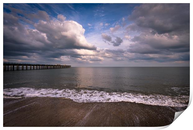 Felixstowe Pier on a Cloudy Summer Evening Print by Nick Rowland