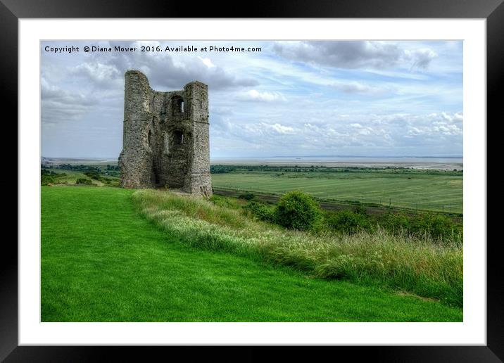 Hadleigh Castle Framed Mounted Print by Diana Mower