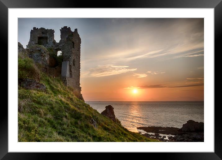 Dunure castle Framed Mounted Print by Sam Smith