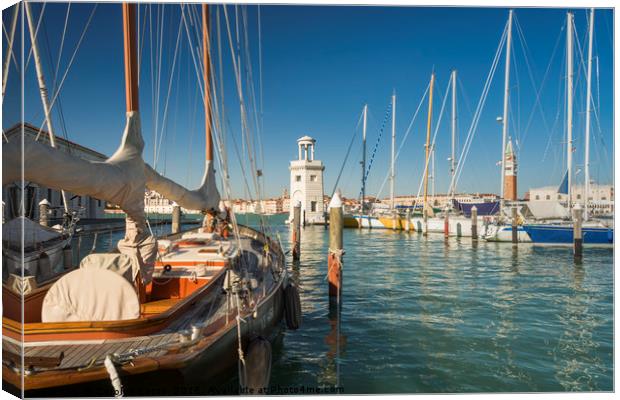 Sailing Boats in Venice Canvas Print by Carolyn Eaton