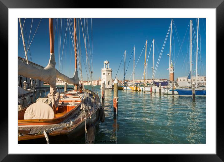 Sailing Boats in Venice Framed Mounted Print by Carolyn Eaton