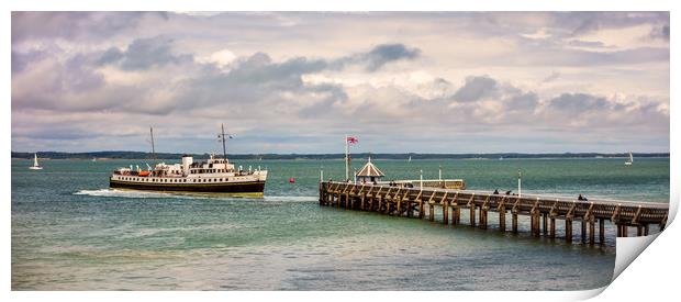 MV Balmoral At Yarmouth Pier Panorama Print by Wight Landscapes