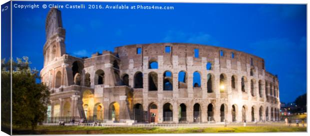 Colosseum by night Canvas Print by Claire Castelli