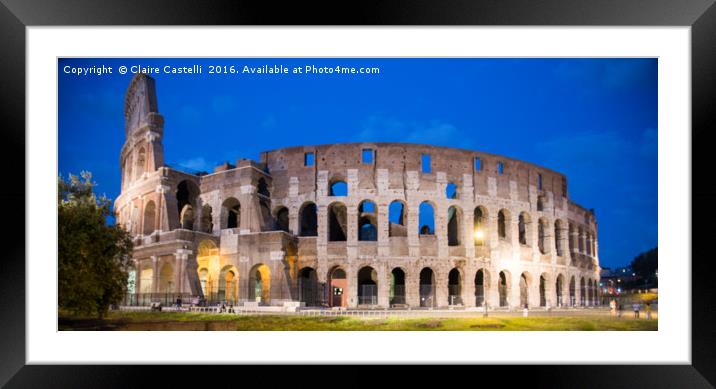 Colosseum by night Framed Mounted Print by Claire Castelli