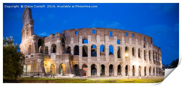 Colosseum by night Print by Claire Castelli