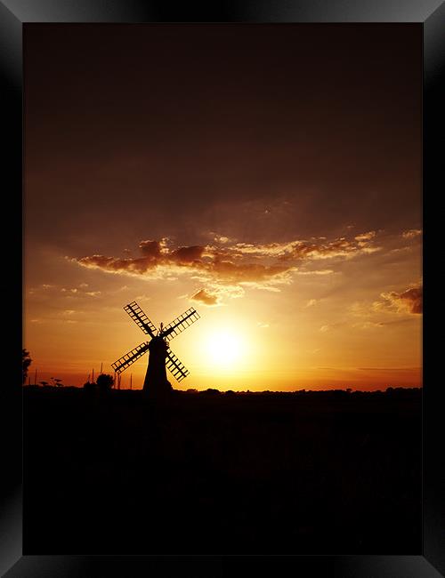 Thurne Mill Windmill at Sunset Framed Print by Paul Macro