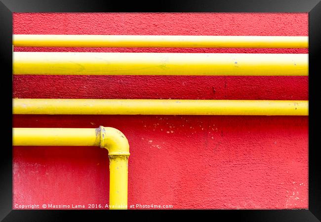 yellow gas pipe Framed Print by Massimo Lama