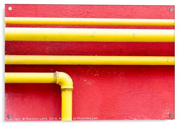 yellow gas pipe Acrylic by Massimo Lama