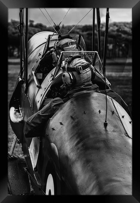 De Havilland Tiger Moth BW Framed Print by Oxon Images
