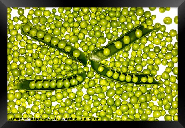 fresh green peas Framed Print by Massimo Lama