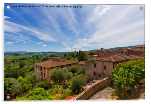 Artistic Tuscany - San Gimignano Acrylic by Andy Anderson