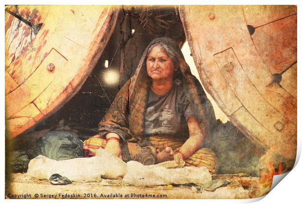 Woman in Katmandu Print by Sergey Fedoskin