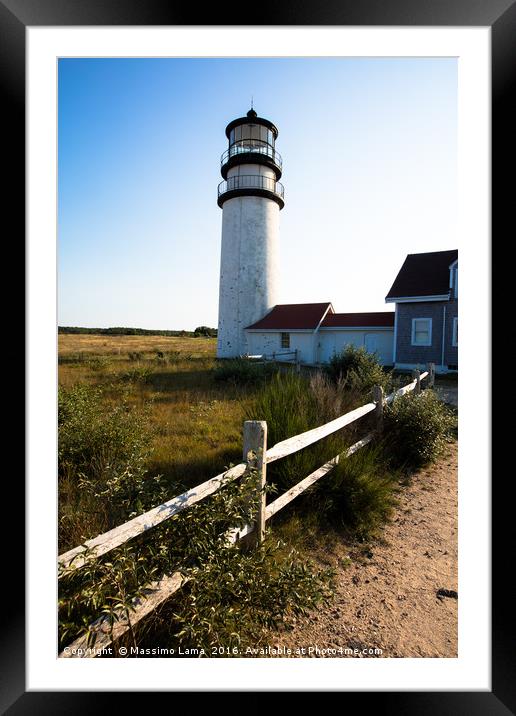 Lighthouse in New England Framed Mounted Print by Massimo Lama