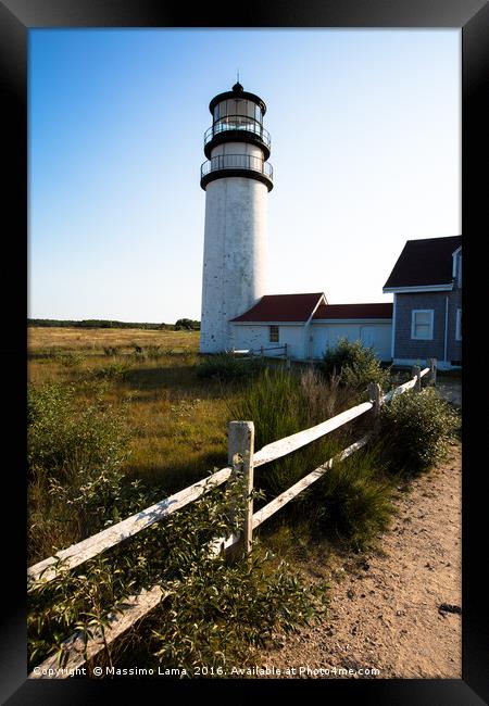 Lighthouse in New England Framed Print by Massimo Lama