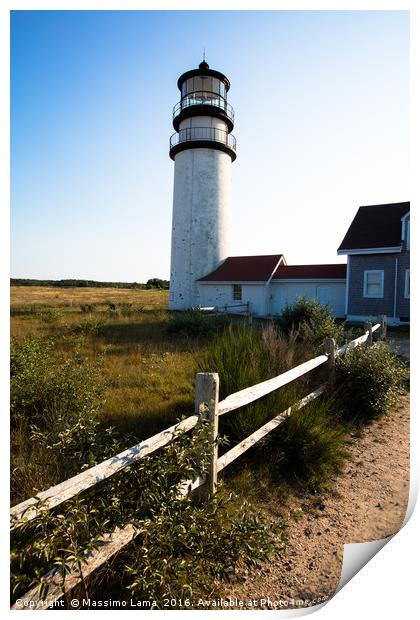 Lighthouse in New England Print by Massimo Lama