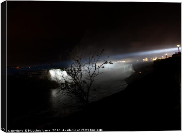 Nocturne of Niagara falls Canvas Print by Massimo Lama