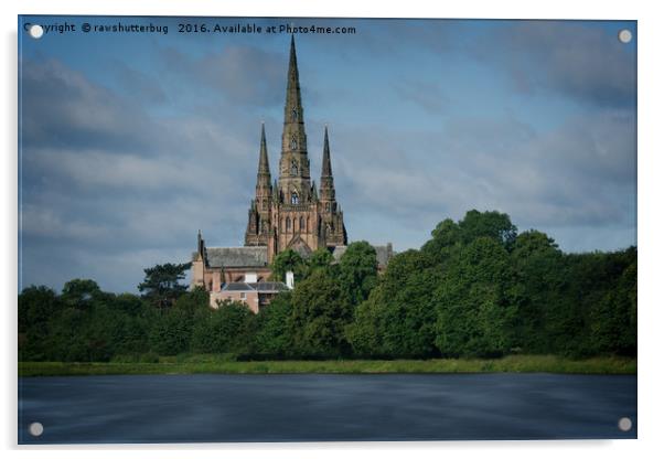 Lichfield Cathedral The Three Spired Cathedral Acrylic by rawshutterbug 