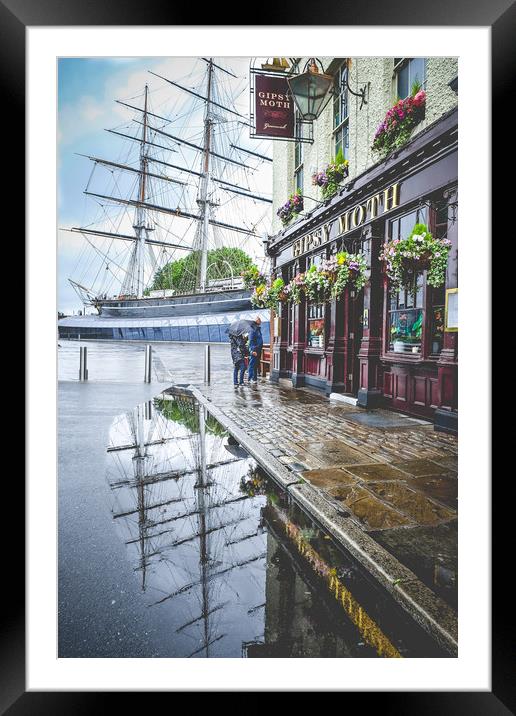 Cutty Sark in a puddle Framed Mounted Print by Sara Melhuish