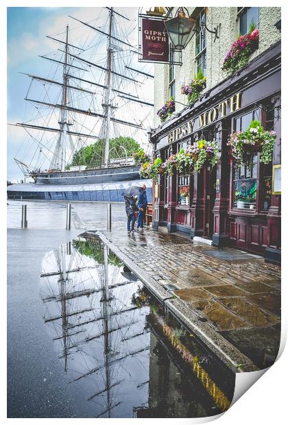 Cutty Sark in a puddle Print by Sara Melhuish