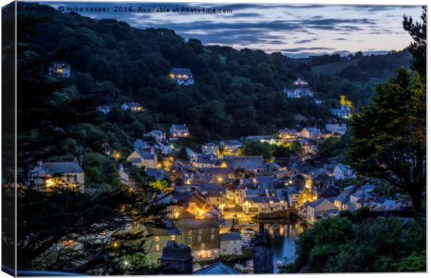 The sun sets over Polperro Canvas Print by mike cooper