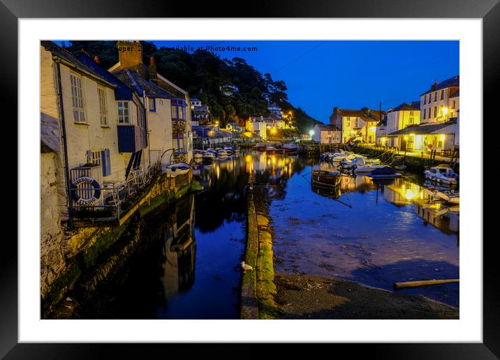 sleep time at Polperro harbour Framed Mounted Print by mike cooper