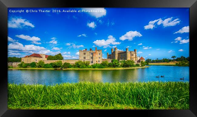 Leeds Castle and Swans Framed Print by Chris Thaxter