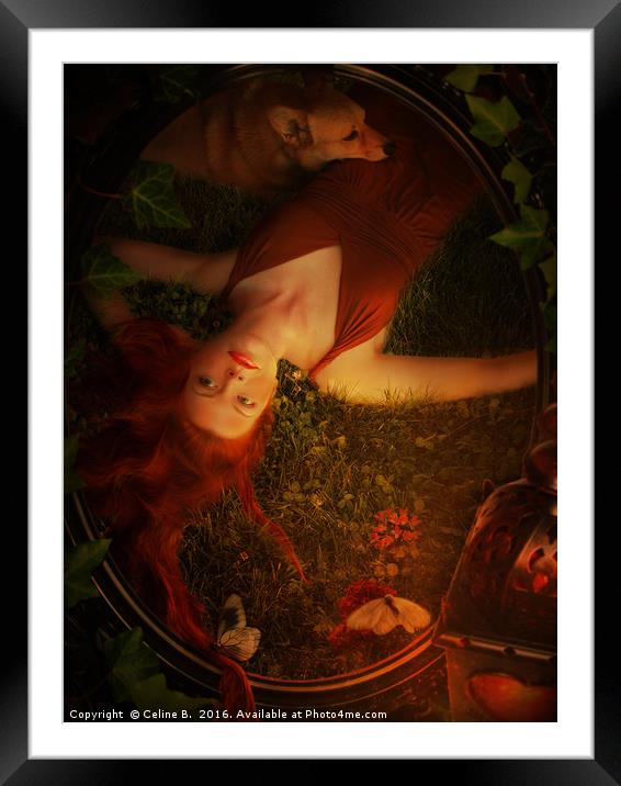 dreamer in the grass Framed Mounted Print by Celine B.
