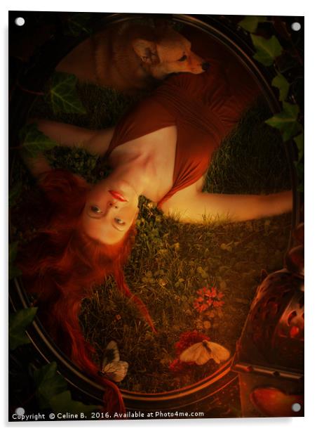 dreamer in the grass Acrylic by Celine B.