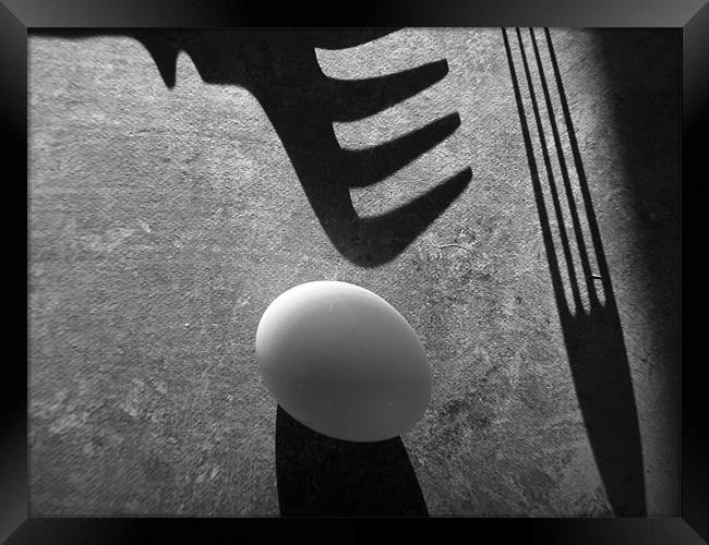 egg and shadows Framed Print by Jean-François Dupuis