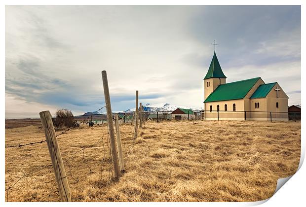 Field Church  Print by Svetlana Sewell