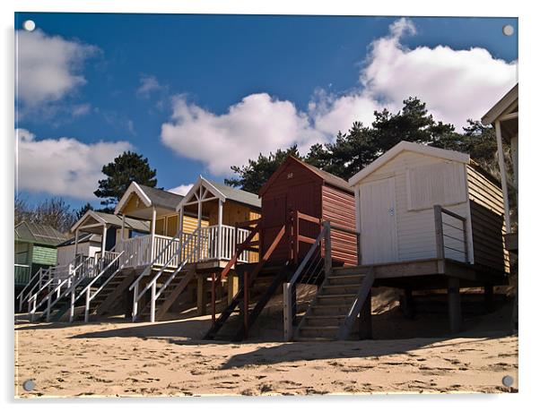 Wells Beach Huts, Norfolk Acrylic by Paul Macro
