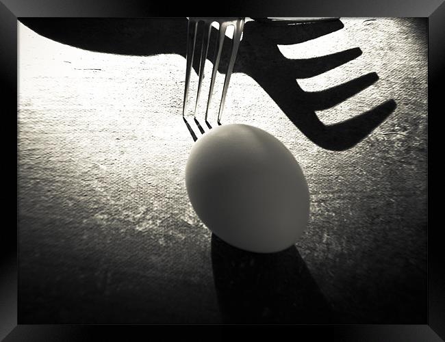 egg and forks Framed Print by Jean-François Dupuis