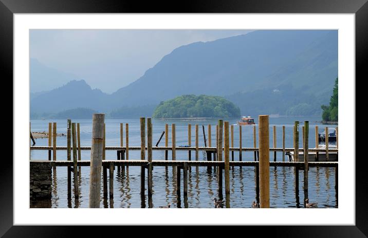 Derwent water Jetty Framed Mounted Print by Tony Bates