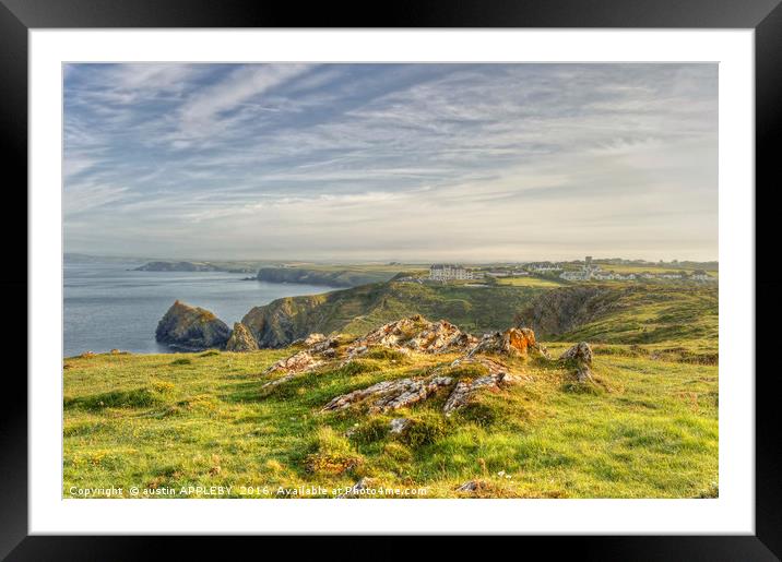 Above Mullion Cove Framed Mounted Print by austin APPLEBY
