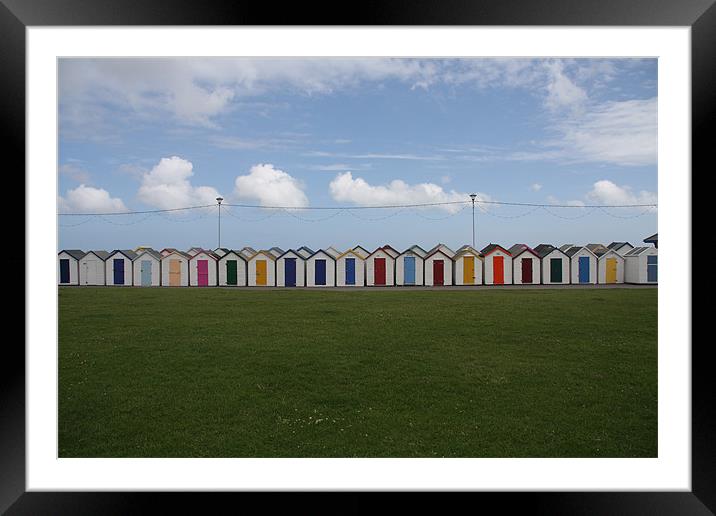 Beach Huts Framed Mounted Print by Michael Pound