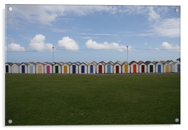 Beach Huts Acrylic by Michael Pound