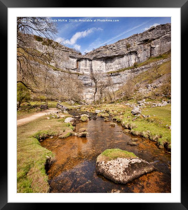 Malham Cove and Malham Beck, Yorkshire Dales Natio Framed Mounted Print by Colin & Linda McKie