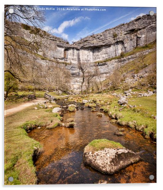 Malham Cove and Malham Beck, Yorkshire Dales Natio Acrylic by Colin & Linda McKie