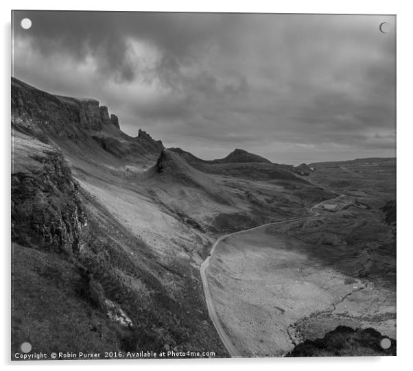 Road Sweeps Beneath the Quiraing Acrylic by Robin Purser