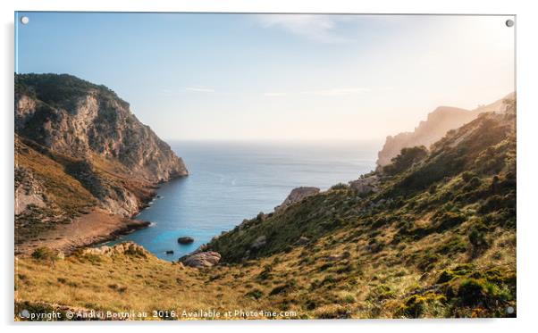 One of the bays of the Cap de Formentor, Mallorca Acrylic by Andrei Bortnikau